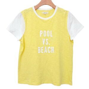 Madewell Tee Womens Medium Yellow Cotton Beach Coastal Resort Vacation Summer